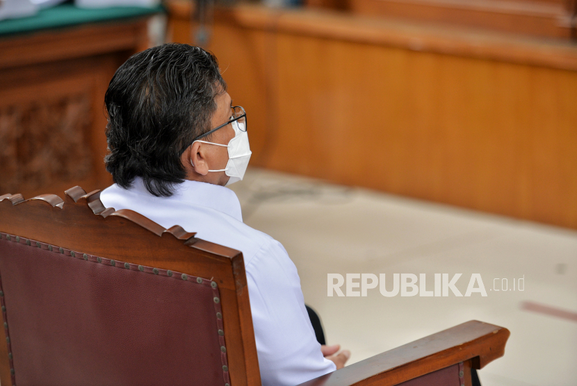 Terdakwa Ferdy Sambo saat menjalani sidang tuntutan di Pengadilan Negeri Jakarta Selatan.