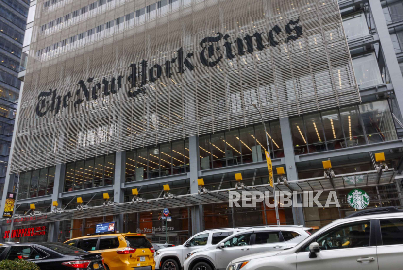 Gedung The New York Times (NYT) di New York, New York, AS. 