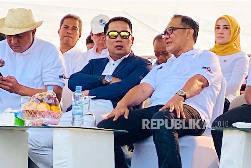 Gubernur Jawa Barat Ridwan Kamil, menghadiri pembukaan perhelatan Bogor Fest 2023 di Stadion Pakansari, Kabupaten Bogor, Kamis (24/8/2023).