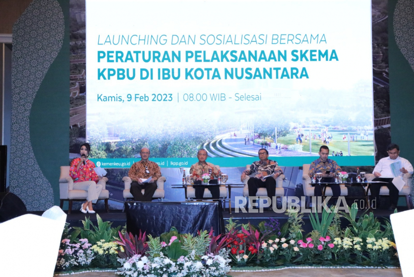 Pemerintah meluncurkan sekaligus menyosialisasikan Peraturan Pelaksana Skema KPBU di Ibu Kota Nusantara (IKN) di Jakarta, Kamis (9/2/2023).