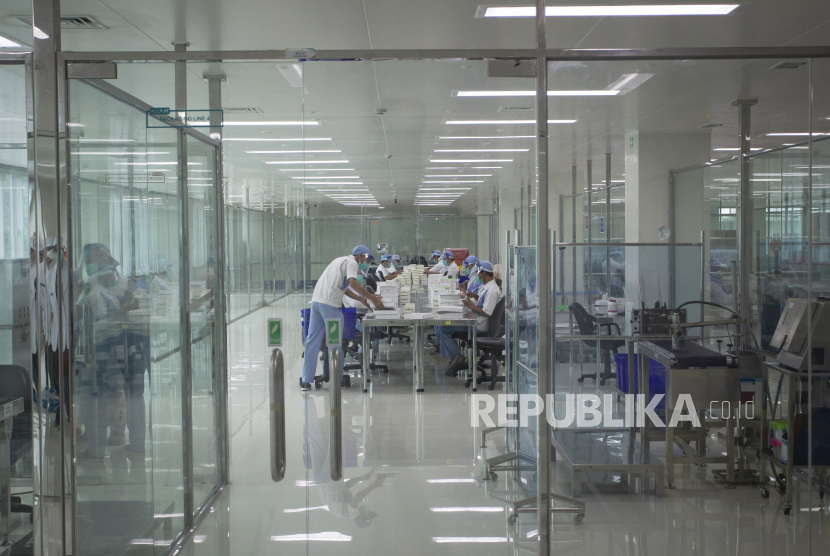 Suasana fasilitas produksi vaksin COVID-19,  di kantor Bio Farma, Bandung, Jawa Barat, Selasa (4/8/2020). 