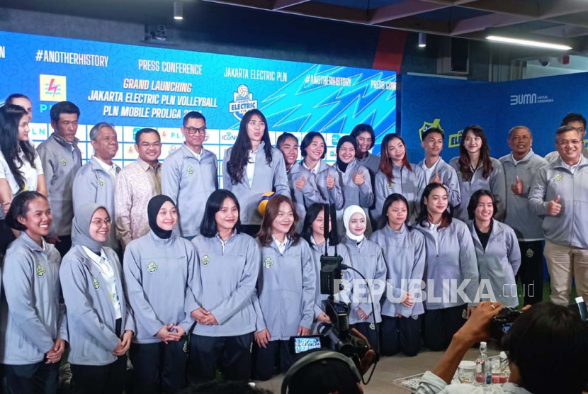 Peluncuran Tim Voli Putri Jakarta Electric PLN, Targetkan Final Four Proliga 2024. 