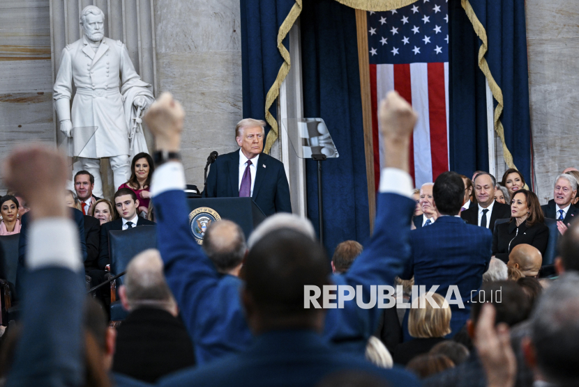 Presiden Amerika Serikat (AS) Donald Trump. Trump menyatakan Pemerintah Amerika Serikat hanya mengakui 2 jenis kelamin yakni laki-laki dan perempuan.