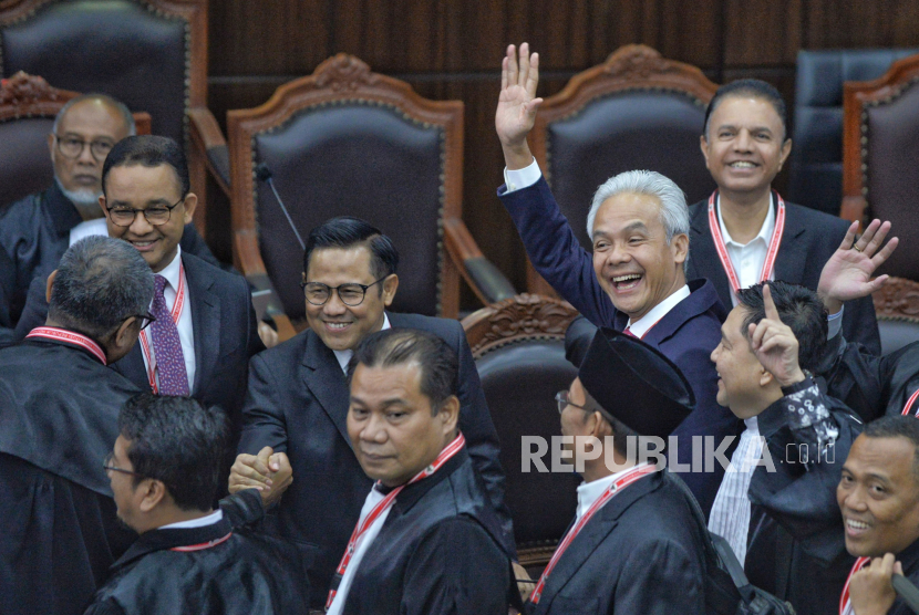 Susana usai sidang pembacaan putusan Perselisihan Hasil Pemilihan Umum (PHPU) pilpres 2024 di Gedung Mahkamah Konstitusi, Jakarta, Senin (22/4/2024). 