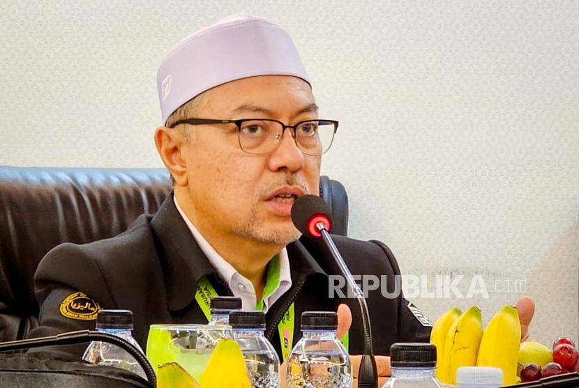Direktur Eksekutif Haji dari Tabung Haji Malaysia, Dato Sri Syed Saleh di kantor Daerah Kerja (Daker) Makkah pada Jumat (7/7/2023) malam waktu Arab Saudi. 