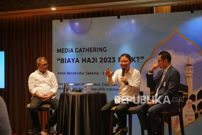 Penggunaan Nilai Manfaat Haji 2022 59 Persen, Dirjen PHU: Itu Luar Biasa. Foto: Direktorat Penyelenggaraan Haji dan Umrah (PHU) Kemenag menggelar agenda media gathering bersama BPKH, Selasa (24/1/2023) di Hotel Borobudur Jakarta.