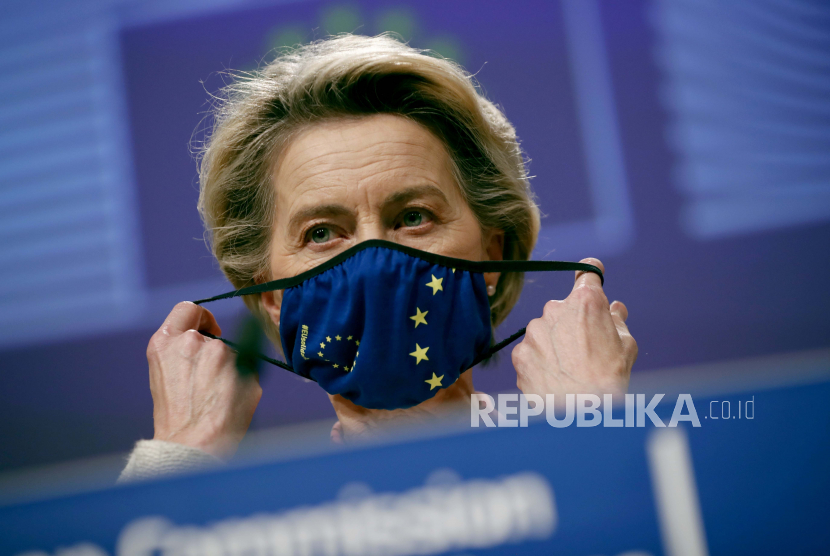  Presiden Komisi Eropa Ursula von der Leyen mengusulkan adanya penandaan pusat infeksi Covid-19 dengan sebutan zona merah tua.