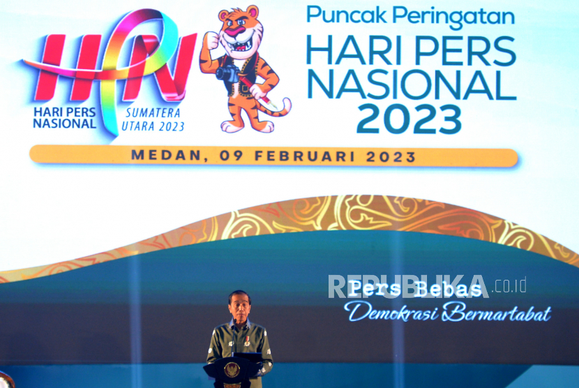 Presiden Joko Widodo menyampaikan sambutan saat Puncak Peringatan Hari Pers Nasional (HPN) 2023, (ilustrasi).