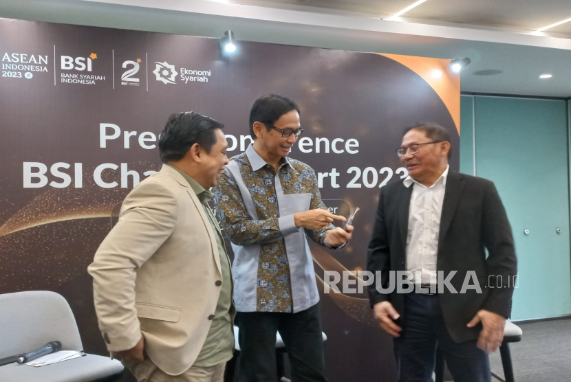 PT Bank Syariah Indonesia Tbk (BSI) menggelar konferensi pers mengenai pengadaan konser amal di Jakarta, Kamis (23/2/2023).