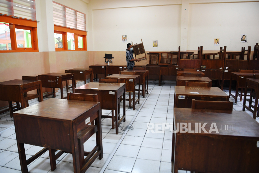 Sekolah yang ikuti pembelajaran tatap muka sudah penuhi syarat. Ilustrasi salah satu ruang sekolah di DKI Jakarta 