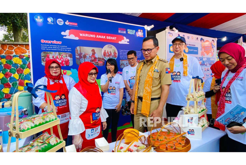 SDN Bangka 3 Kota Bogor menjadi salah satu sekolah percontohan, dalam program Sekolah Sehat Generasi Maju yang diluncurkan Kemendikbudristek dan Danone, Senin (31/7/2023). 