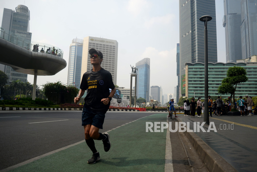 Ilustrasi kawasan car free day yang jadi lokasi Jakarta Marathon 2023.