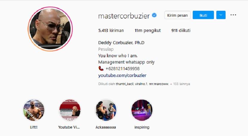 Instagram Deddy Corbuzier