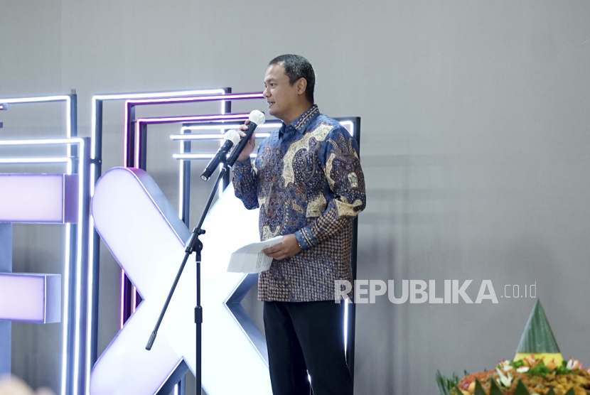 Sambutan dari Direktur Utama CFX Subani pada peresmian CFX Tower Jakarta, Kamis (15/2/2024).