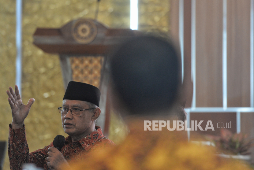Ketua Umum Pimpinan Pusat (PP) Muhammadiyah Haedar Nashir. Ketum PP Muhammadiyah Haedar Nashir imbau capres-capres bisa berdebat secara elegan.