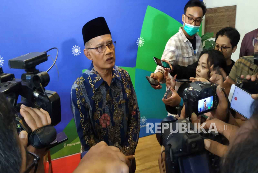 Ketua Umum PP Muhammadiyah, Haedar Nashir di Kantor Pusat PP Muhammadiyah, Kota Yogyakarta, Senin (6/2).