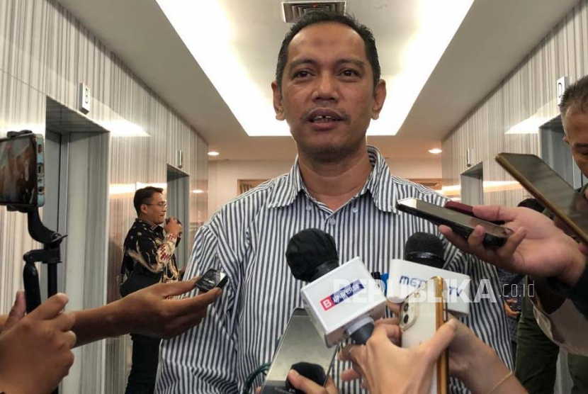 Wakil Ketua KPK, Nurul Ghufron saat memberikan keterangan pers usai menghadiri acara diskusi di The East Tower, Jakarta Selatan, Kamis (13/7/2023).