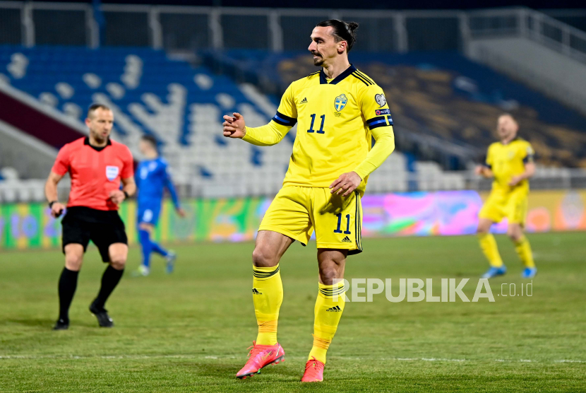 Striker timnas Swedia, Zlatan Ibrahimovic.