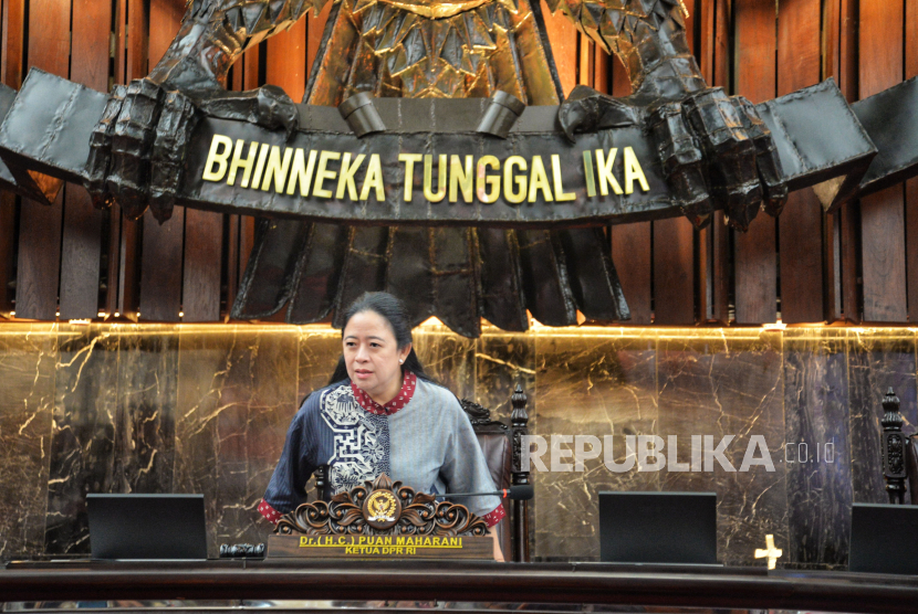 Ketua DPR Puan Maharani di kompleks Parlemen, Senayan, Jakarta Pusat.