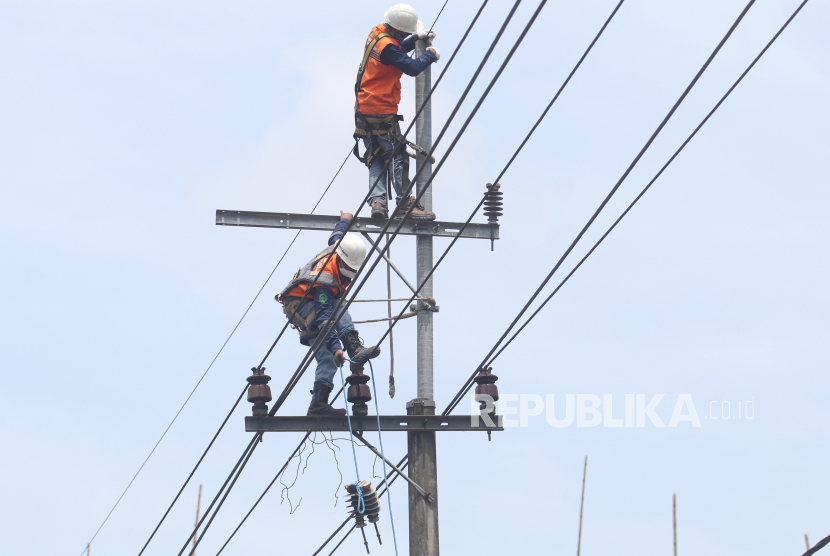 Pekerja mengganti kabel pada jaringan listrik (ilustrasi). Pemerintah Kabupaten (Pemkab) Nduga meminta kepada pihak PT PLN agar sistem kelistrikan di daerah setempat bisa beroperasi selama 24 jam.