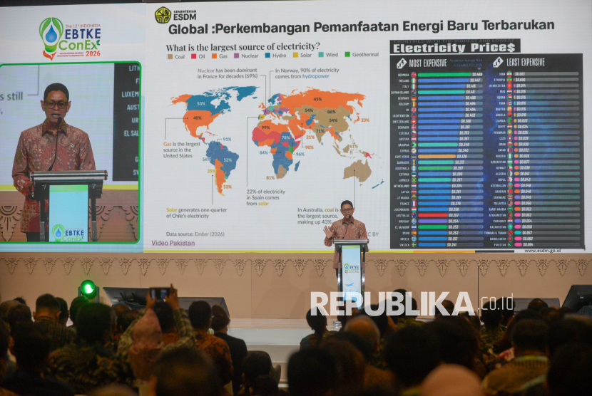 Wakil Menteri Energi dan Sumber Daya Mineral Yuliot memberikan sambutan pada acara pembukaan The 12th IndoEBTKE ConEx  2026 di Convention Grand Ballroom, JIEXPO Kemayoran,Jakarta, Rabu (2/9/2026). The 12th IndoEBTKE ConEx 2026 merupakan forum energi baru, terbarukan, dan konservasi energi (EBTKE) terbesar di Indonesia sekaligus menjadi momentum konsolidasi pelaku industri untuk mempercepat implementasi transisi energi di Indonesia.
