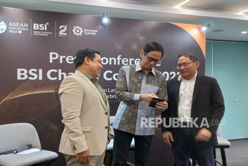 PT Bank Syariah Indonesia Tbk (BSI) menggelar konferensi pers mengenai pengadaan konser amal di Jakarta, Kamis (23/2/2023).