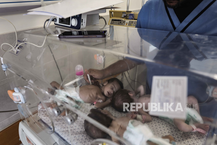 Bayi prematur di Gaza (ilustrasi). Bayi di Gaza Terpaksa menggunakan popok kotor karena mahalnya harga popok.
