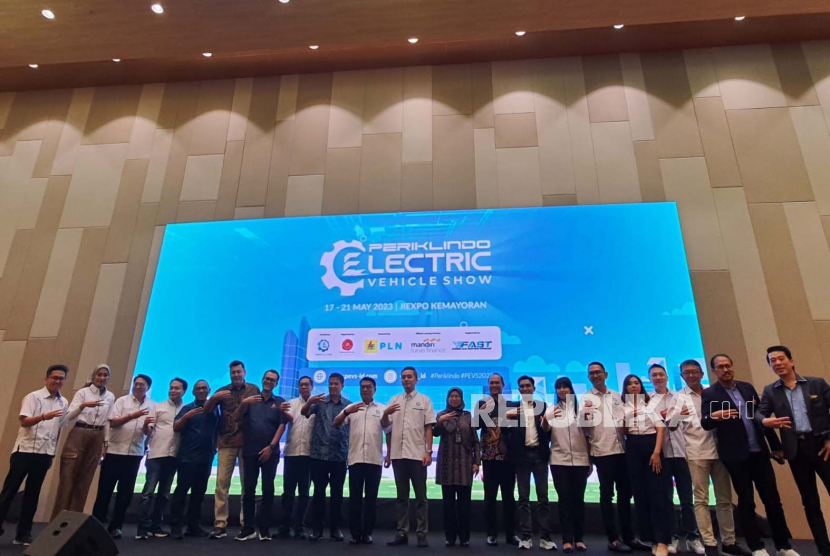 Press conference Periklindo Electric Vehicle Show (PEVS) 2023 di Kemayoran, Jakarta Pusat, Jumat (5/5/2023). 