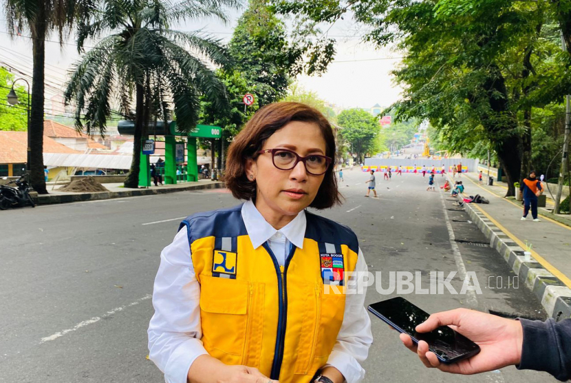 Kepala Dinas PUPR Kota Bogor, Rena Da Frina, ketika ditemui di Jembatan Otista, Rabu (3/5/2023).