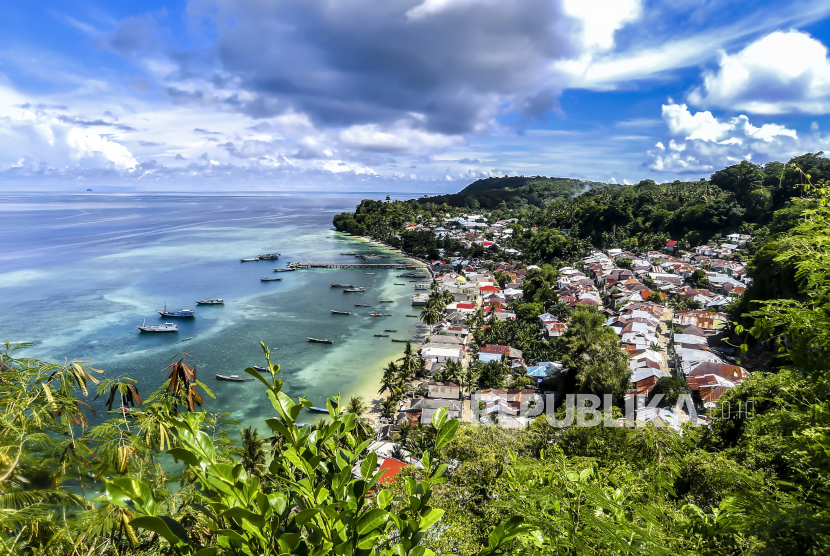 Suasana permukiman di Kepulauan Banda Naira, Maluku.