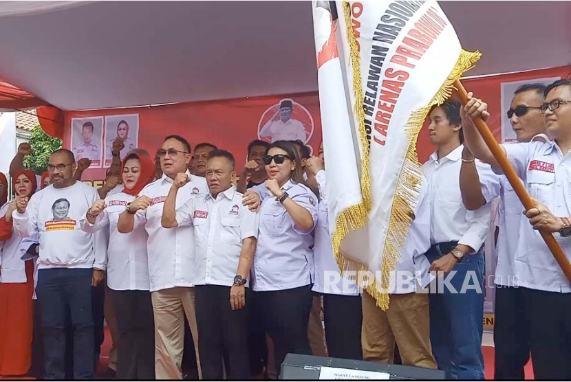Pengukuhan pengurus DPP Arenas Prabowo 08 dilakukan di Jakarta pada Rabu (11/10/2023). 