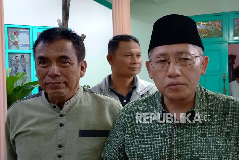 Anas Urbaningrum bertemu dengan eks Wali Kota Madiun Bambang Irianto di Madiun, Kamis (13/4/2023) yang pernah sama-sama di Partai Demokrat.  