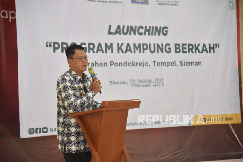 Wakil Bupati Sleman, Danang Maharsa, meluncurkan program Kampung Berkah yang diinisiasi oleh Baznas Sleman di Kalurahan Pondokrejo Kapanewon Tempel, Sleman, Jumat (4/8/2023).