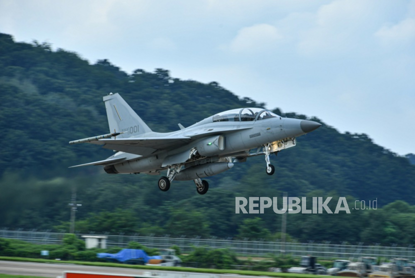 Tampilan pesawat tempur FA-50 selama latihan Ulchi Freedom Shield (UFS) di Korea Selatan, 21 Agustus 2023.