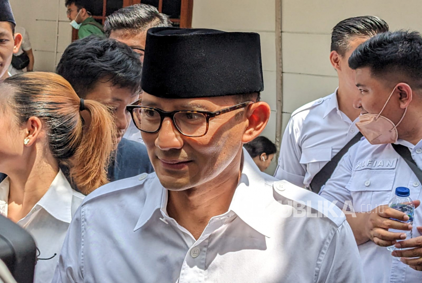 Wakil Ketua Dewan Pembina Partai Gerindra, Sandiaga Salahuddin Uno menghadiri peresmian Sekretariat Bersama (Sekber) Partai Gerindra dan Partai Kebangkitan Bangsa (PKB), Jakarta, Senin (23/1).