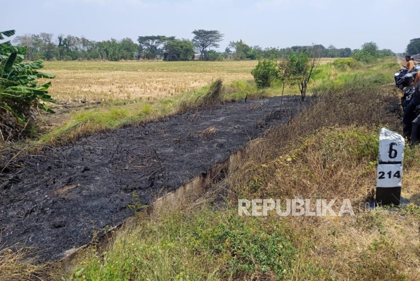 (ILUSTRASI) Kasus kebakaran di sekitar jalur kereta wilayah kerja PT KAI Daop 3 Cirebon. 