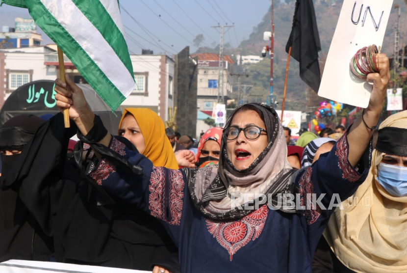 Pengunjuk rasa di wilayah Kashmir yang dikuasai Pakistan memprotes kenaikan harga. (Ilustrasi demo)