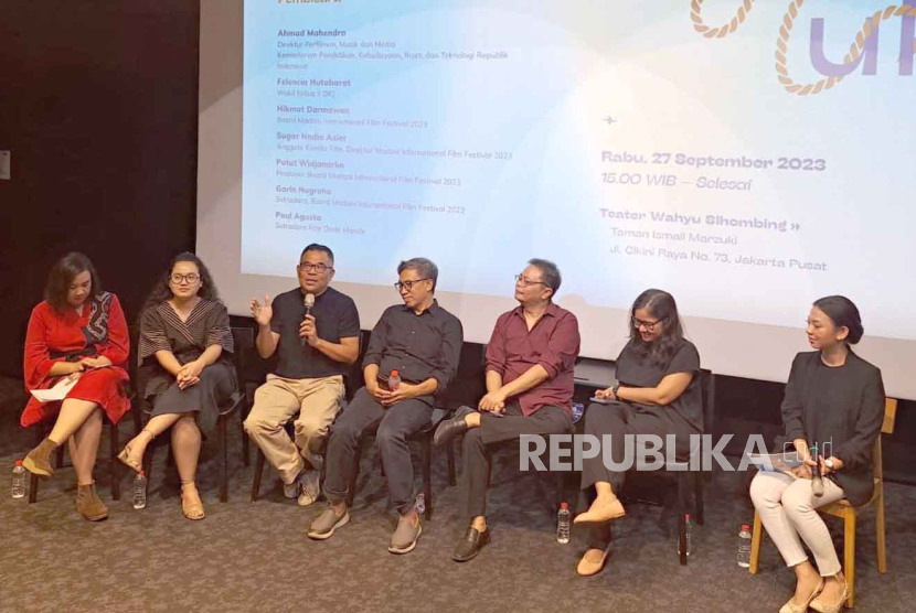 Konferensi pers Madani International Film Festival 2023 di Taman Ismail Marzuki, Jakarta, Rabu (27/9/2023). 