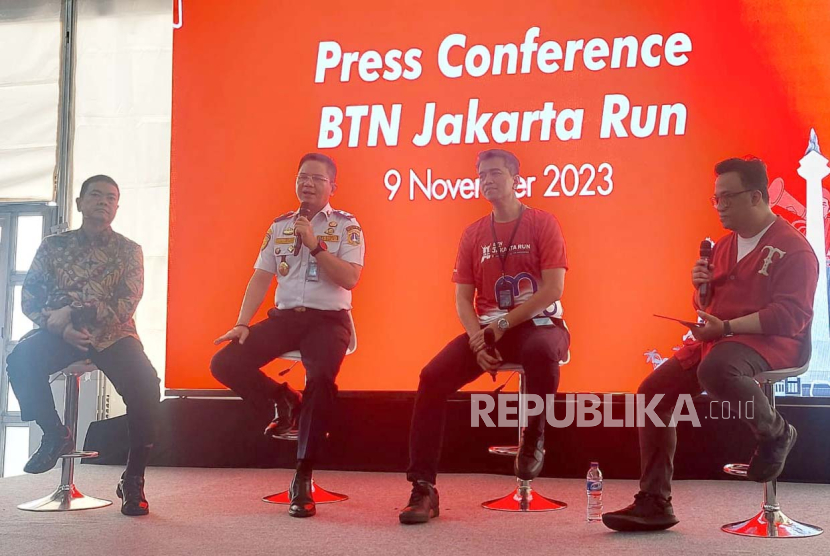 Konferensi pers BTN Run Jakarta 2023 di Balai Kota DKI Jakarta, Kamis (9/11/2023). 