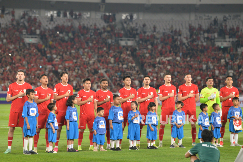 Pemain timnas Indonesia saat pertandingan Kualifikasi Piala Dunia 2026 melawan Vietnam di Stadion Gelora Bung Karno, Senayan, Jakarta, Kamis (21/3/2024).