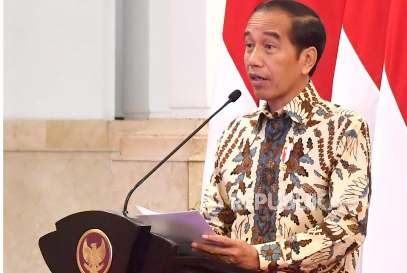 Presiden Jokowi di acara penyampaian Laporan Hasil Pemeriksaan (LHP) atas LKPP Tahun 2022 dan Ikhtisar Hasil Pemeriksaan Semester (IHPS) II Tahun 2022 di Istana Negara, Jakarta, pada Senin (26/6/2023).
