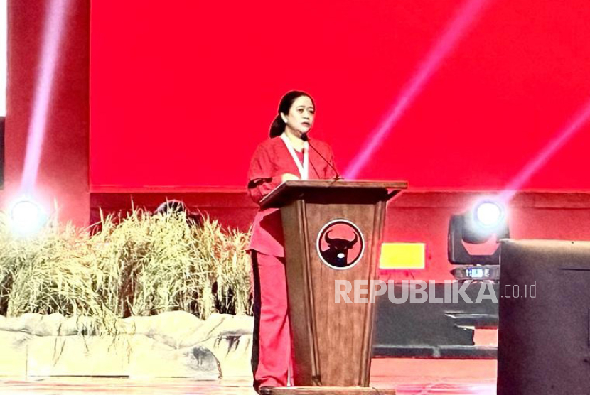 Ketua DPP PDIP, Puan Maharani memberikan pengarahan kepada ribuan kadernya jelang pemilihan umum (Pemilu) 2024 dalam Rakernas IV PDIP, Sabtu (30/9/2023).