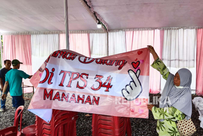 TPS 034 Manahan Solo Heru Mawanto tempat Gibran Rakabuming Raka dan istrinya Selvi Ananda akan mencoblos.