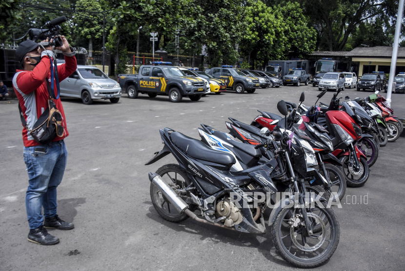 Deretan sepeda motor hasil curanmor (ilustrasi). Kasus pencurian kendaraan bermotor masih mendominasi kriminal di Kota Jayapura selama 2020.