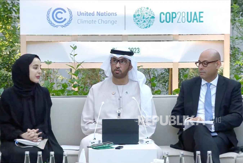 Presiden COP 28 Sultan Ahmed Al Jaber memastikan perhelatan COP 28 tahun ini mendorong realisasi pendanaan dan proyek transisi energi yang berkeadilan.