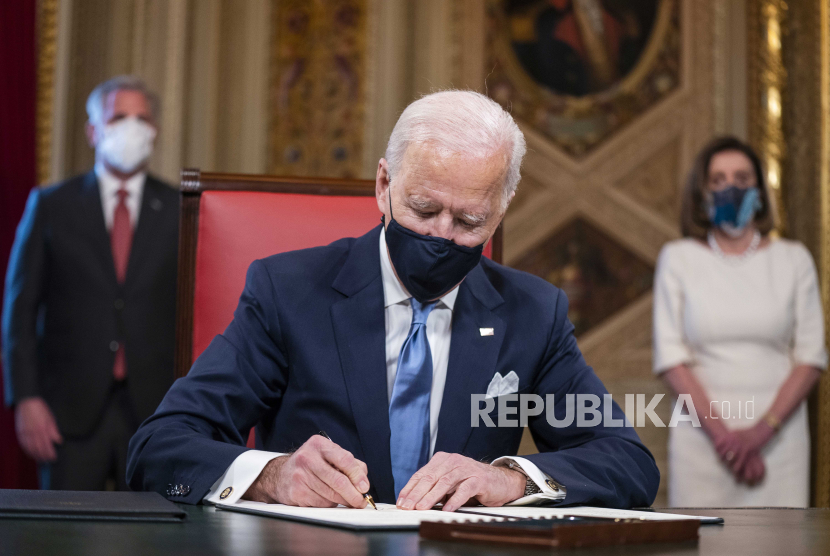  Presiden AS Joe Biden (ilustrasi). Tulisan tangan yang berisi catatan pemikiran Joe Biden ikut disita saat pengeledahan di rumahnya di Rehoboth Beach dan Wilmington, Delaware.