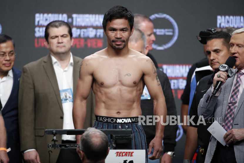 Petinju Filipina Manny Pacquiao (ilustrasi), Pacquiao akan naik ring pada Juli 2025 melawan Mario Barrios. 