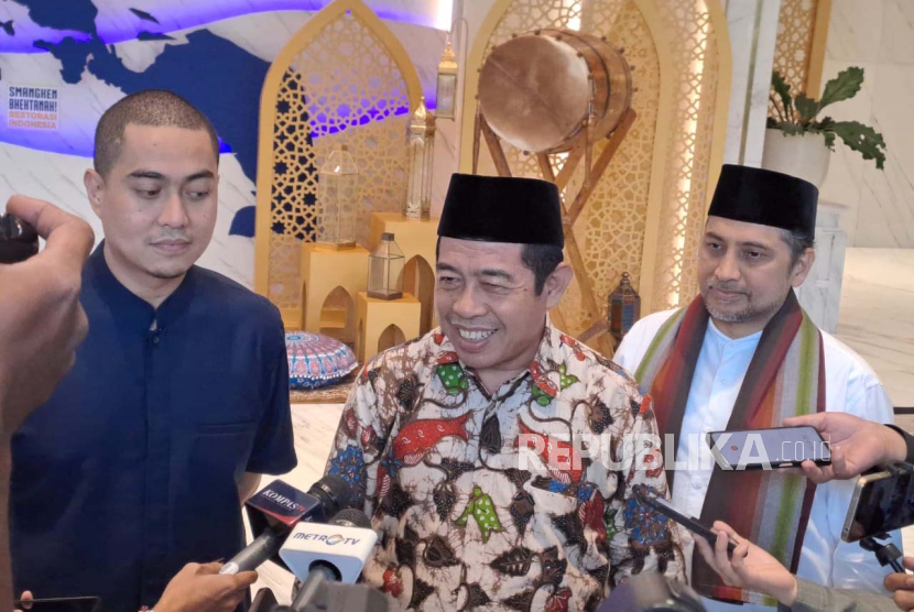Sekretaris DPW Partai Nasdem Wibi Andrino (kiri) dan Penasihat Fraksi PKS DPRD DKI Khoiruddin (kanan) di Nasdem Tower, Jakarta Pusat, Jumat (15/3/2024). 
