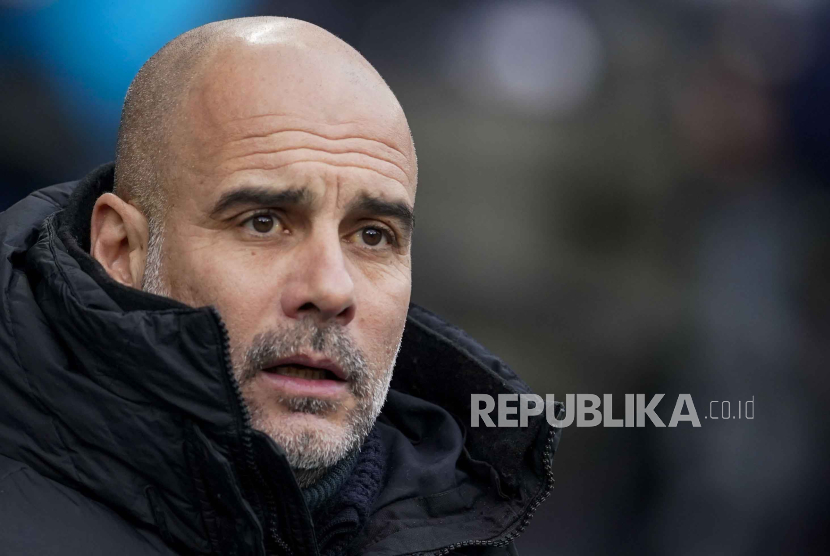 Pelatih Manchester City Josep Guardiola. 