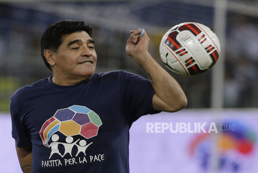 Legenda sepak bola Argentina Diego Armando Maradona.